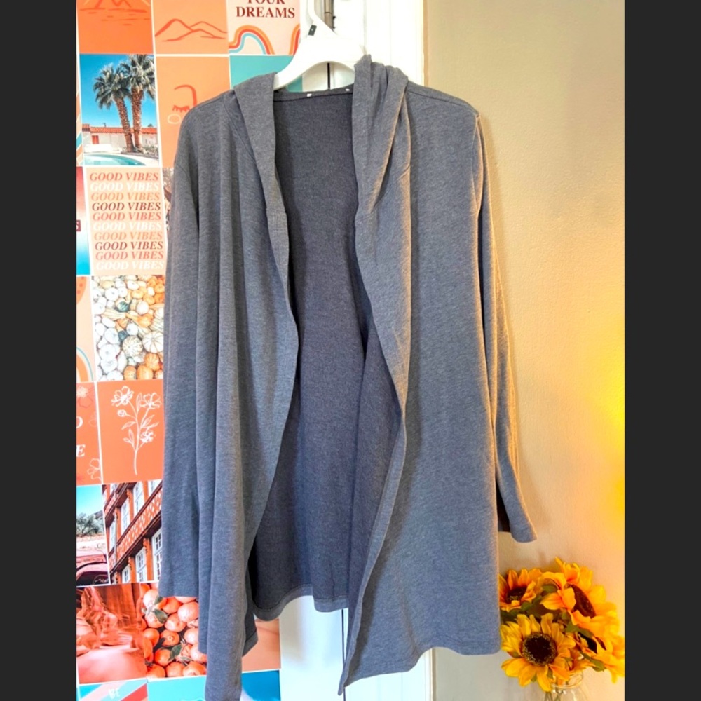 Gray Oversized Cardigan